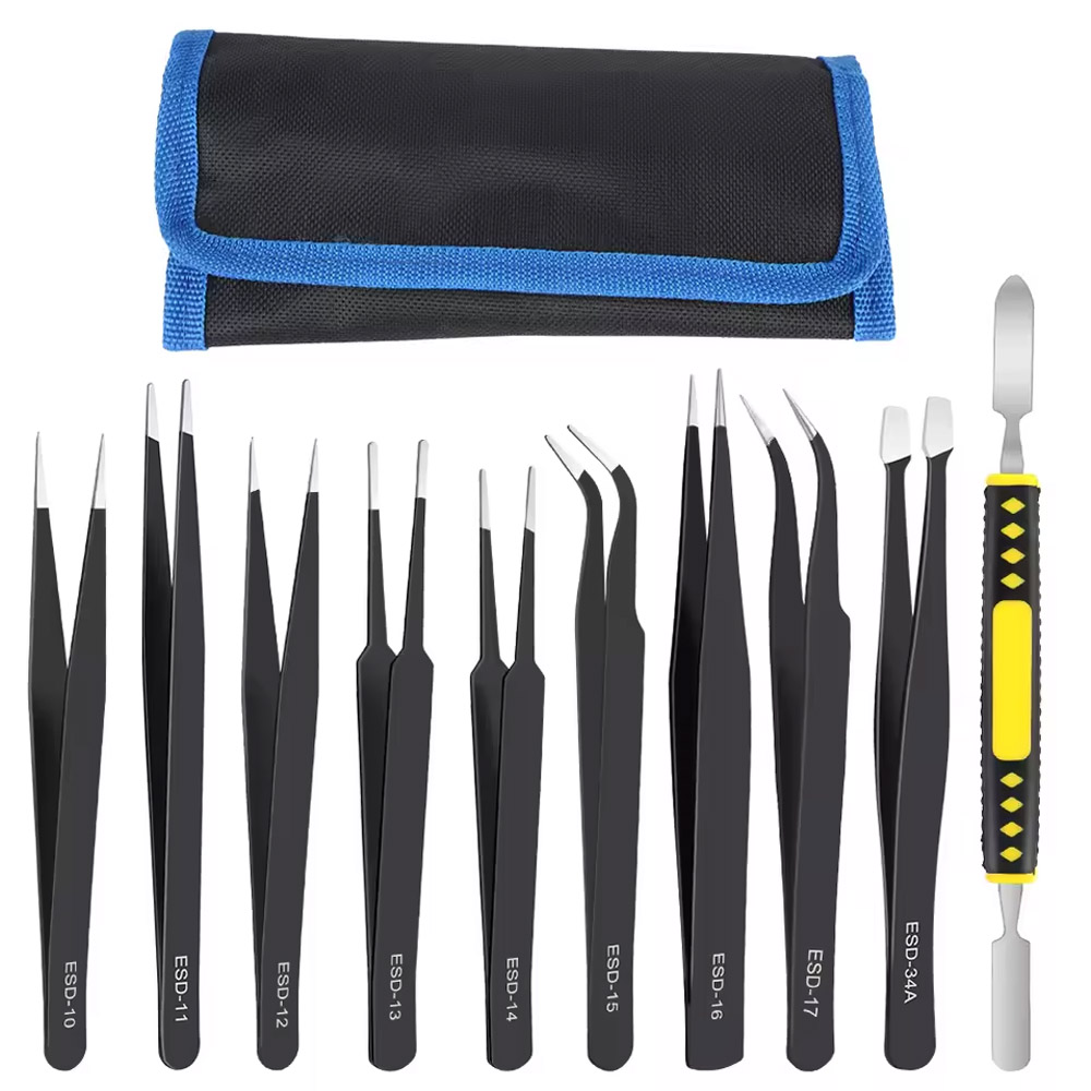 Electronics Repair Services - 10 pçs/set precisão anti-estática pinças curvadas